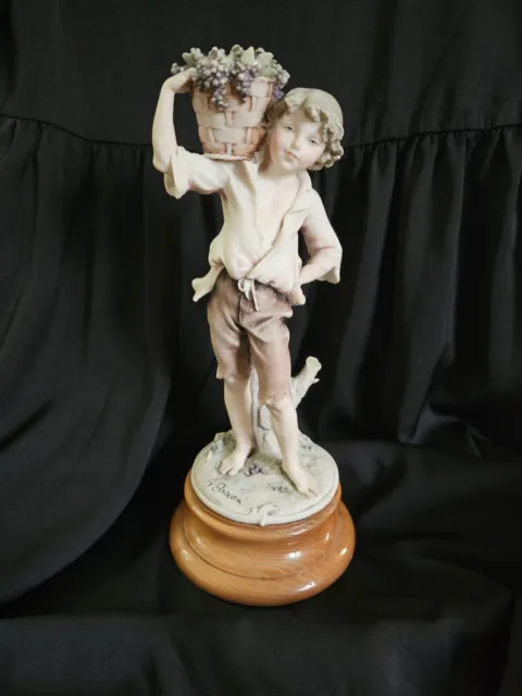 1982 Florence Giuseppe G Armani Capodimonte Italian Figurine, "Boy With Grapes"