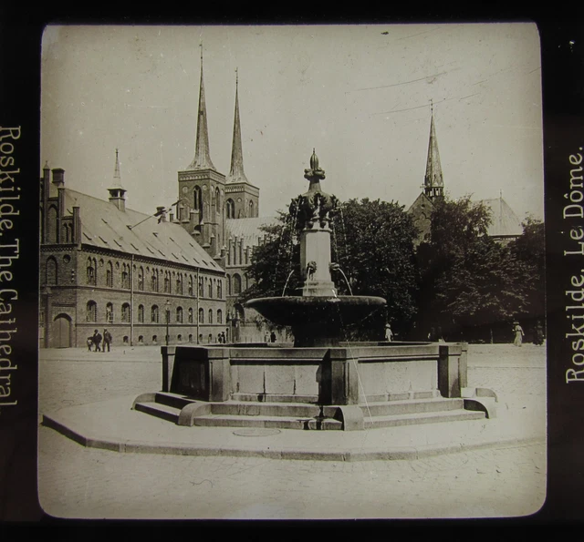 Glass Magic lantern slide ROSKILDE CATHEDRAL  DENMARK C1910
