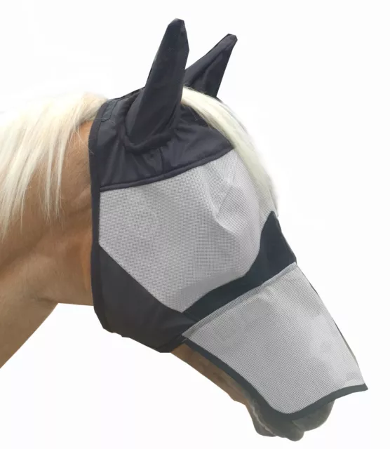 Km Elite Fly Mask - Full/Horse Size With Ears And Nose - Last Few Remaining!**