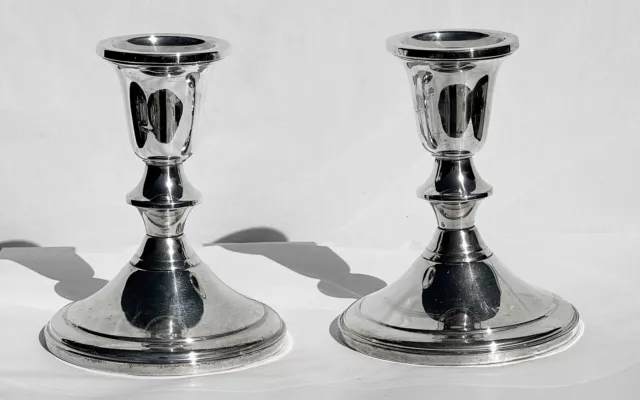 Vintage Pair of Towle Sterling Silver 4 1/2" Weighted Candle Holders