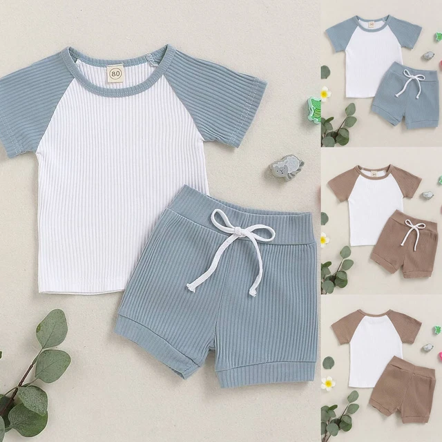 Kids Baby Boys Summer 2Pcs Clothes Set Short Sleeve Tops T-Shirt + Shorts Outfit