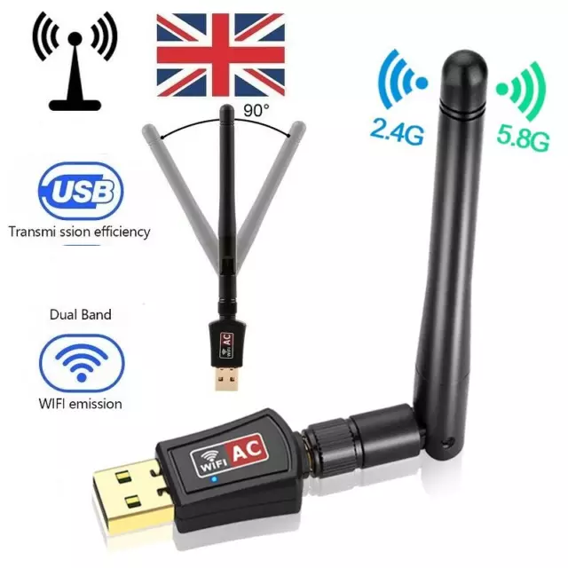 300Mbps Usb Wifi Dongle 802.11 B G N Wireless Adapter With Cd For Pc Laptop Uk