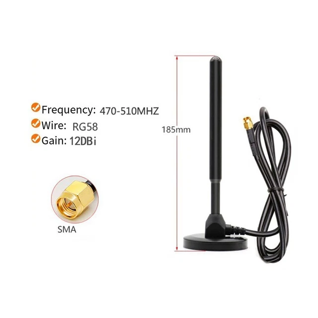 470-510MHZ Ricambio 470MHZ 12DBI <1.8 ; 470-510MHZ RP-SMA Connettore Maschio