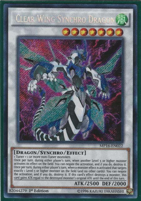 Clear Wing Synchro Dragon - Secret Rare - 1st Edition - MP16-EN022