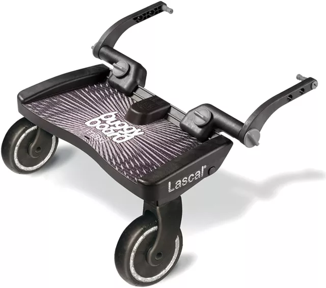 Lascal Maxi Buggy Board schwarz-weiß mit passenden Steckverbindern GEÖFFNETE BOX