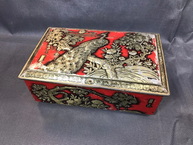 791K Rare KPI Pea-Cock Paon en Tôle + Boite Jouet Ancien Mécanique