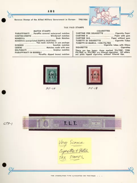 Amg-Ftt Revenue Bush Page Lot #22 - Match & Cigarette Stamps - $$$