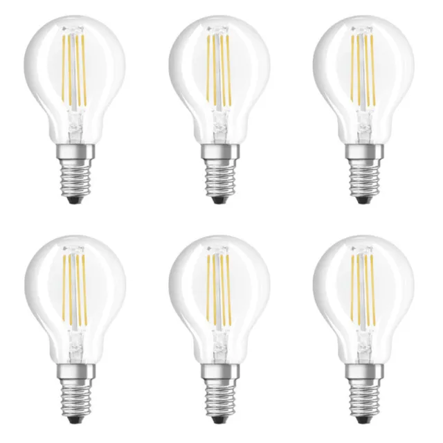 6 x Osram LED Filament Tropfen 4W = 40W E14 klar Lichtschalter DIMMBAR # UVP 53€
