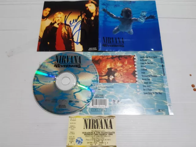 NIRVANA autograph KURT COBAIN signed live ticket concert collectors rare