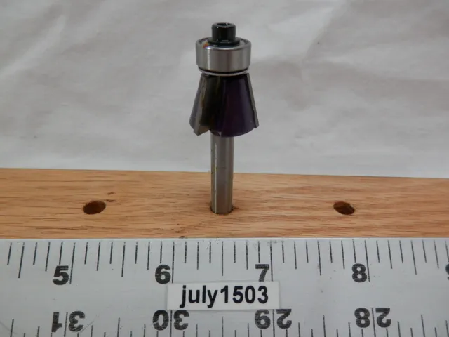 (1) NEW  Grizzly 15° Chamfer/Trim/Bevel Carbide Tip Router Bit Glue Bearing g2