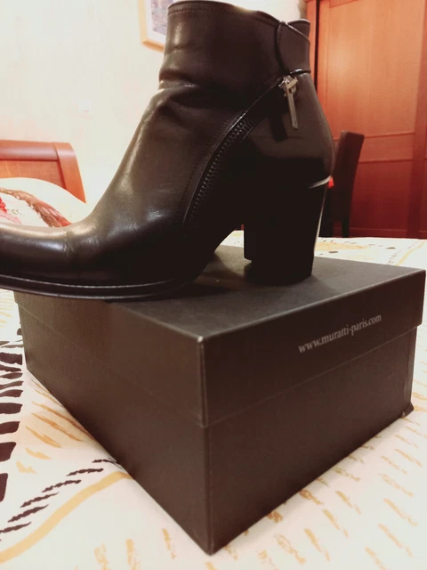 Bottines noires 100% cuir marque Muratti Paris pointure 37