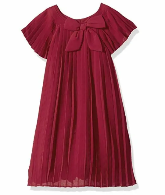 Mud Pie Baby Girls' Claret Pleated Ruffle Sleeveless Dress, red, 6-9 MOS