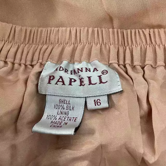 Adrianna Papell Tan Silk Maxi Skirt, Size 16 3