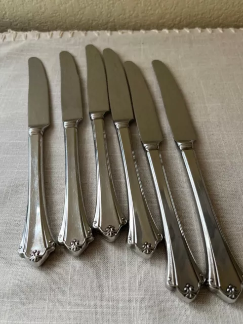 Oneida Deluxe Anticipation Shiny Flatware Set Of 6 Dinner Knives