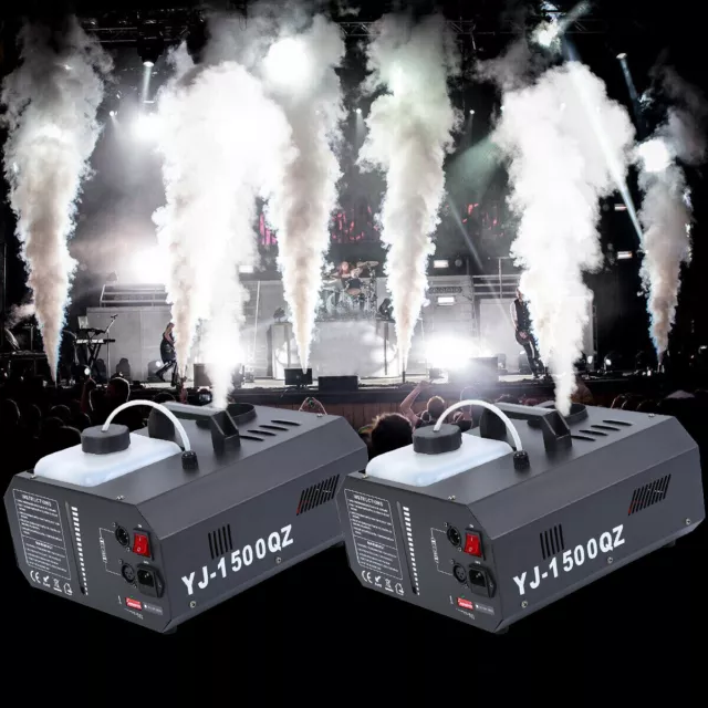 2 Pack 1500W Party Stage Fog Smoke Machine Up spray Fogger with Wireless Remote