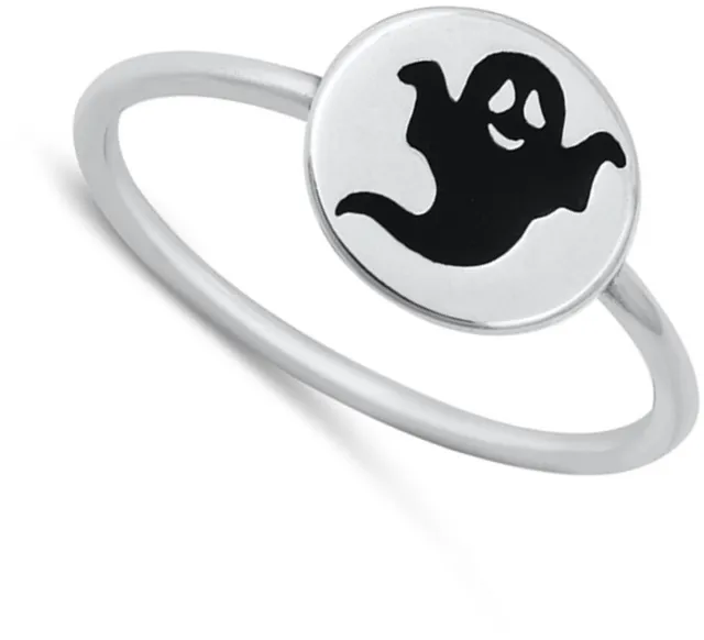 Ghost Phantom Spirit Apparition Ring New .925 Sterling Silver Band Sizes 4-10 2