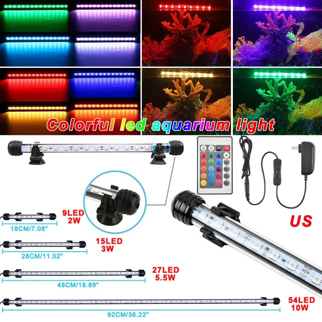 Aquarium Fish Tank RGB SMD LED Light Submersible Light Bar Strip Lamp W/ Remote
