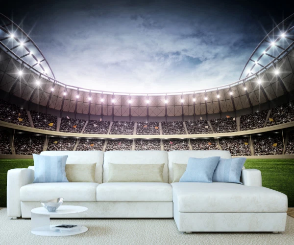 FOOTBALL STADIUM PITCH Wall Mural Photo Wallpaper Picture Self Adhesive ...
