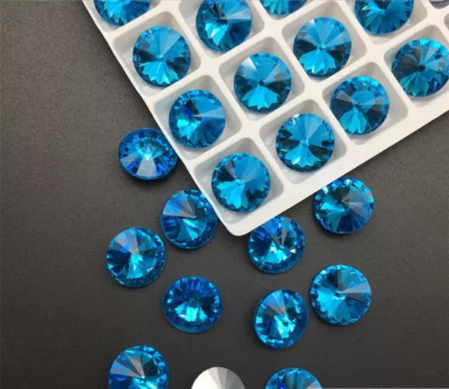 100pcs Glass Crystal Rhinestone Color Rivoli Strass Jewels stones