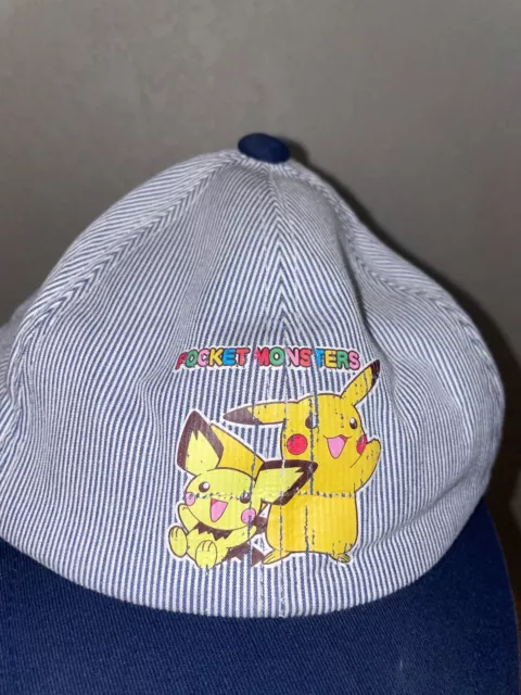 Y2K Youth Pokemon Pocket Monsters Pikachu Video Game Blue Hat Headwear 3
