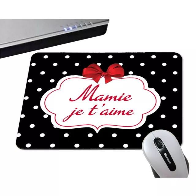 TAPIS DE SOURIS MAMIE JE T'AIME - Super grand-mère - 3 COULEURS DISPO