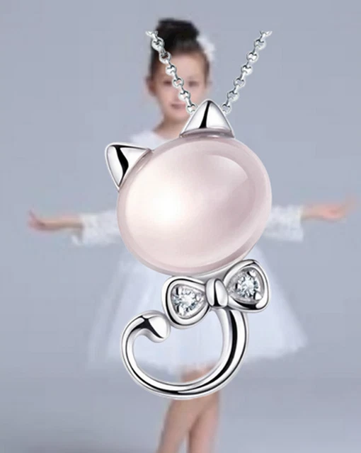 Pendentif Chat Sur Croissant De Lune - Argent 925 Massif, Animal Spirit, Neuf Avec étiquette