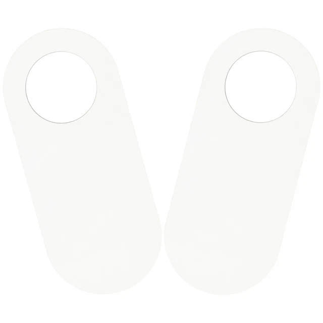 2 Pcs Weiß Hölzern Türgriffaufhänger Aus Unfertiges Hängendes Holzschild