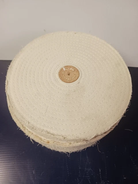 8" Spiral Sewn Stitch Cotton Buffing Wheels, Polishing Buff Pads