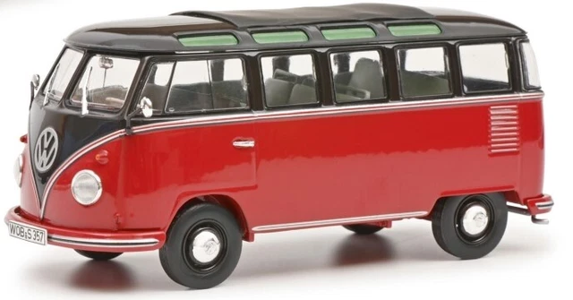 SCHUCO - VÉHICULE de couleur rouge et noir – VW T1b Samba - 1/32 - SCH7857 EUR 30,54 - FR