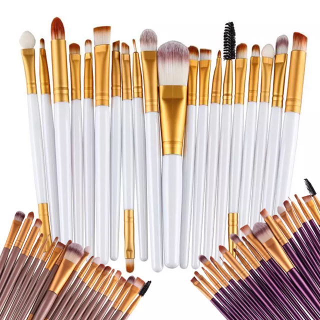 20 PCS Make up Brushes Set Foundation Eyeshadow Eyeliner Powder Kabuki Style UK