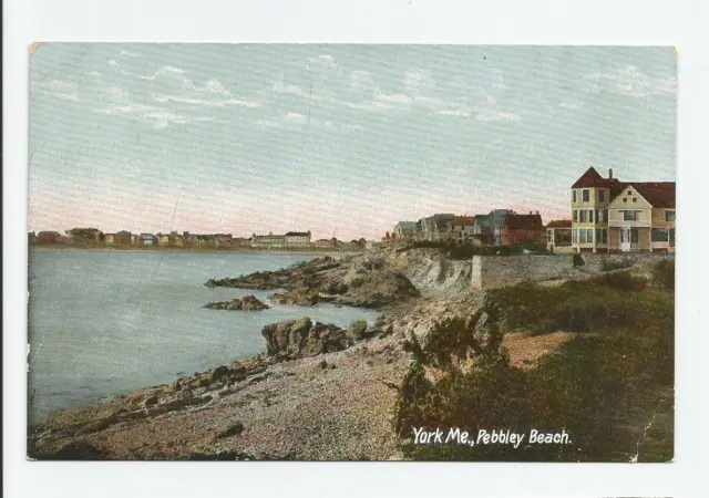 Pebbley Beach York Maine Postcard Antique Divided Back Unposted ME