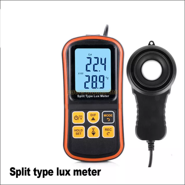 Digital Split Type Handheld Illuminometer Luminometer 0-200000 Lux Light Meter