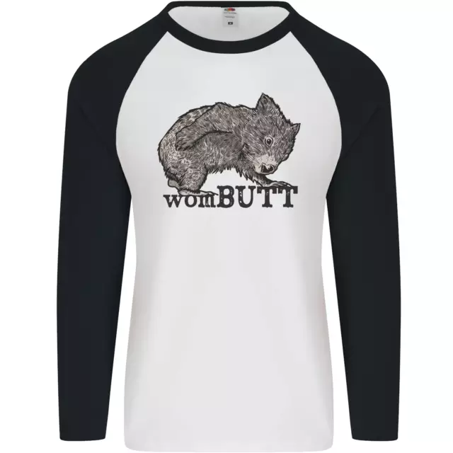 Wombutt Funny Wombat Mens L/S Baseball T-Shirt