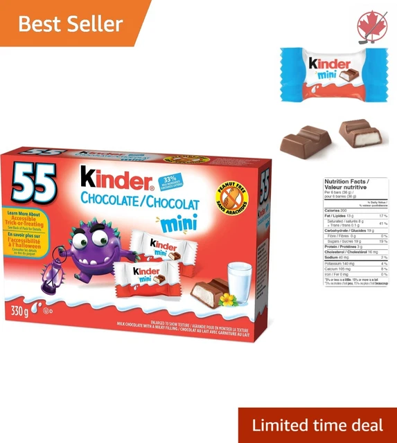 Decadent Mini Chocolate - Milk Chocolate Candy with Filling - 55 Count, 330g
