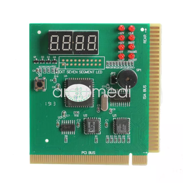 PC Motherboard Diagnostic Card 4-Digit PCI/ISA POST Code Analyzer USB PCI Tester