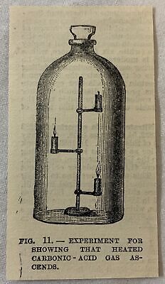 1885 Pequeño Revista Grabado ~ Experimento - Carbonic-Acid Gas Ascends