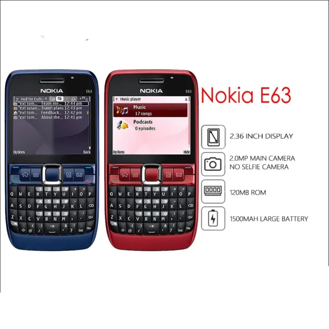 Original Unlocked Nokia E63 3G Wifi Bluetooth 2MP QWERTY Keyboard Cellphone