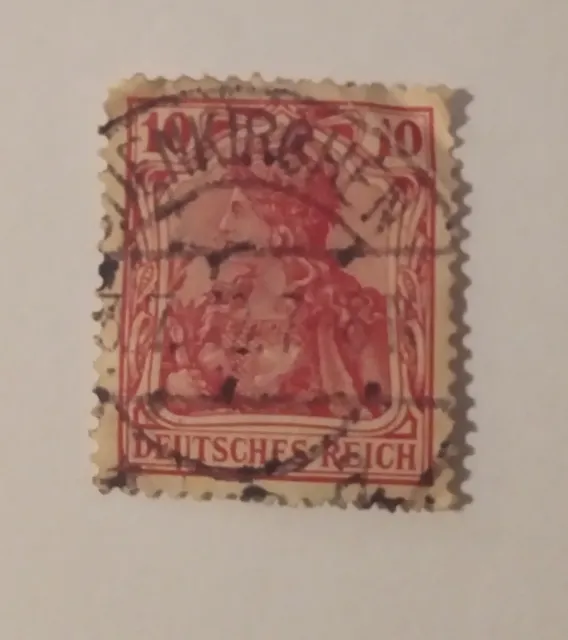 Rare German stamp of 1900s   ALLEMAGNE DEUTSCHES REICH 10 PFENNIG Historic!