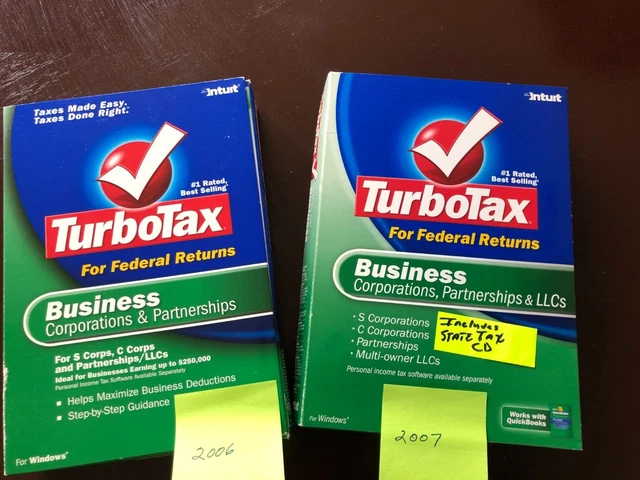 Turbo Tax Business Corporations & Partnerships 2007, 2008 Sold Individually