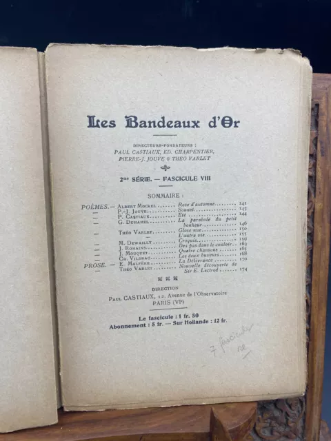 Les Bandeaux d'or, 3 fascicules, n°8+11/12+28 - 1908-1913 G. Crès et cnie 2