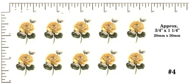 CERAMIC DECALS. Waterslide YELLOW ROSES. ROSEBUDS  4 Options Decoupage PD802 2