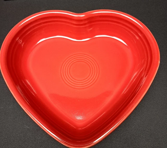 Fiesta 7" Heart Shaped Bowl Scarlet Red Candy Nut Dish Made in USA