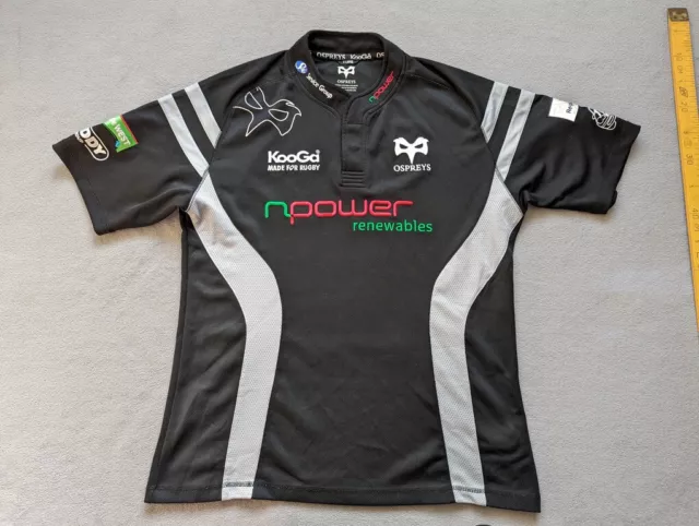 Kooga Ospreys Rugby Jersey Mens Size XL Black Shirt