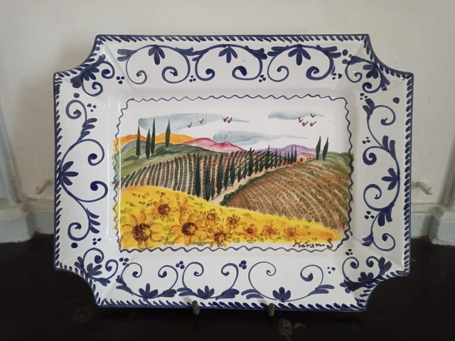 Plat En Faience Decor Provencal Signe Keramos Sevres