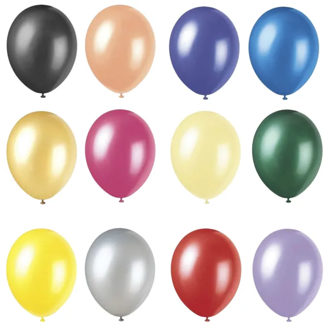 Pearlised Balloons Helium Quality 12" Birthday Wedding Christening Party Colours