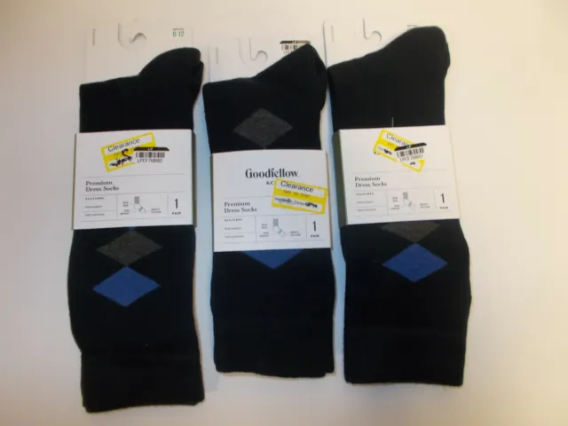 Lot of 2 NEW Pairs Mens Goodfellow Premium Dress Socks Men's 6-12 navy and gray