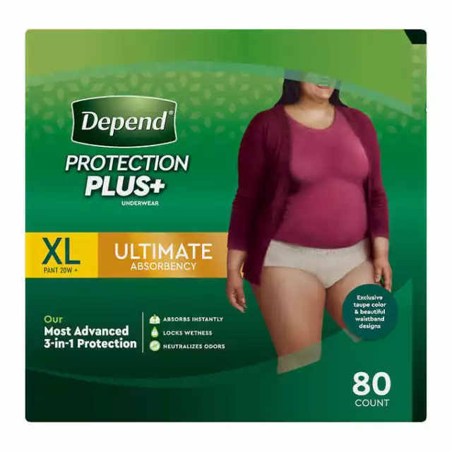 Depend FIT-FLEX Underwear for Women Size: XLarge - 80Ct - Free Shipping!