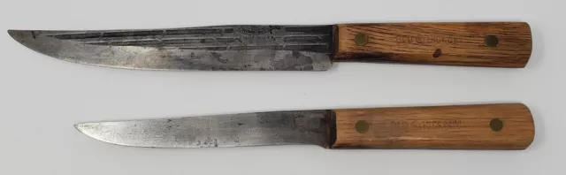 Lot of 2 Vtg. Old Hickory Tru-Edge Ontario Knife Co. High Carbon Steel 8" & 6"