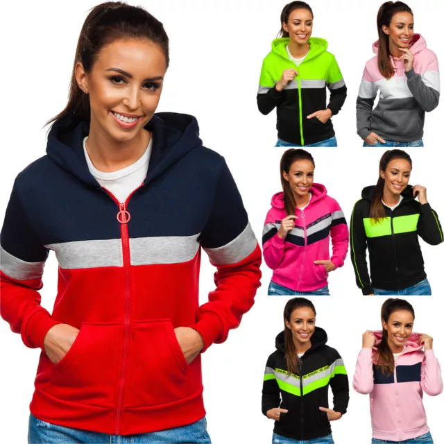Kapuzenpullover Hoodie Sweatshirt Pullover Sweatjacke Damen Mix BOLF Kapuze
