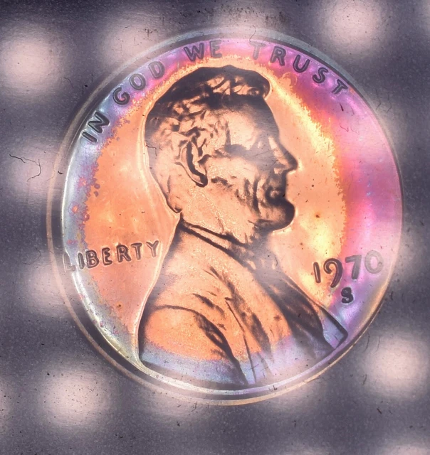 1970-S U.S. Mint 5 Coin Proof Set - Amazingly Toned Lincoln!
